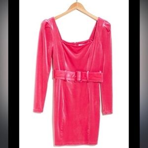 Blu Pepper Vibrant Pink Long Sleeve Dress